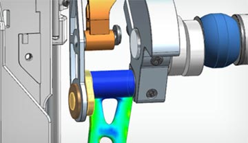 Generative design being used to perform stress analysis, ensuring components perform as needed