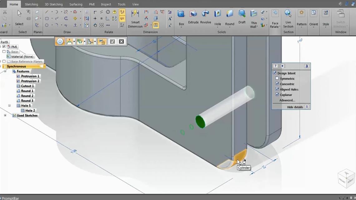 Design A Part Using Synchronous Technology Solid Edge